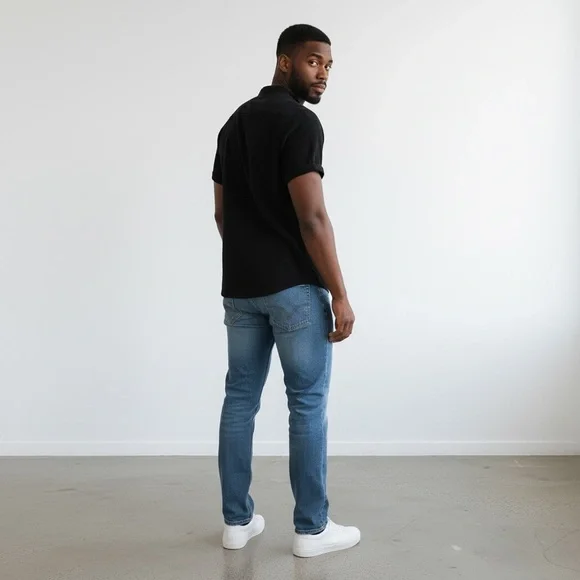 ZARA MAN Slim Fit Madarin Collar Short Sleeve Button Up Size Medium - Picture 6 of 10